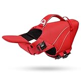 gilet de sauvetage jet ski grande taille Poignée pratique et anneaux en D supplémentaires : une poignée de transport renforcée à l'arrière permet de sortir votre chien de l'eau rapidement et facilement. Pour attacher la laisse pour encore plus de contrôle et de sécurité.