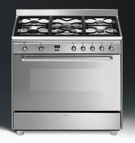Smeg SCD90GVX four et cuisinière Acier inoxydable Gaz A - Fours et cuisinières (Cuisinière, Acier inoxydable, Rotatif, Devant, Électronique, Gaz)