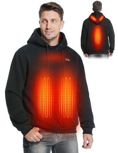Muroly Heated Hoodie for Men Women with 7.4V 12000mAh Rechargeable Battery Pack