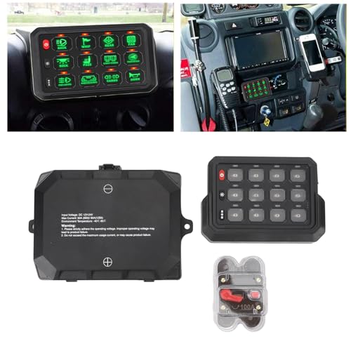 Painel de interruptor RGB 12 Gang, sistema de relé de controle de circuito de LED IP65 à prova d'ág