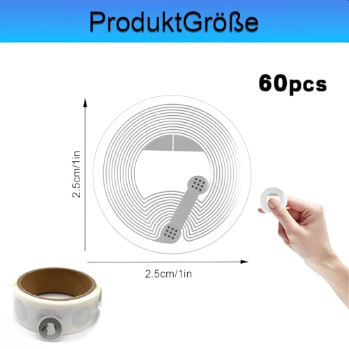 AMSNINK 60 Stück NFC Tag Sticker, Nfc Sticker, NFC Tags, Ntag213, Wiederbeschreibbar NFC Chip, NFC Karten Programmierbar 144 Byte Speicher, für Alle NFC-fähigen Handys und Geräte