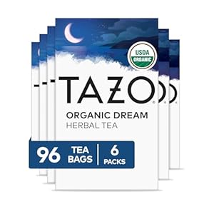 TAZO Organic DREAM Herbal Tea Bags, Caffeine-Free Bedtime Tea, Relaxing Chamomile and Lavender Blend, 96 Total Tea Bags (16ct – Pack of 6)