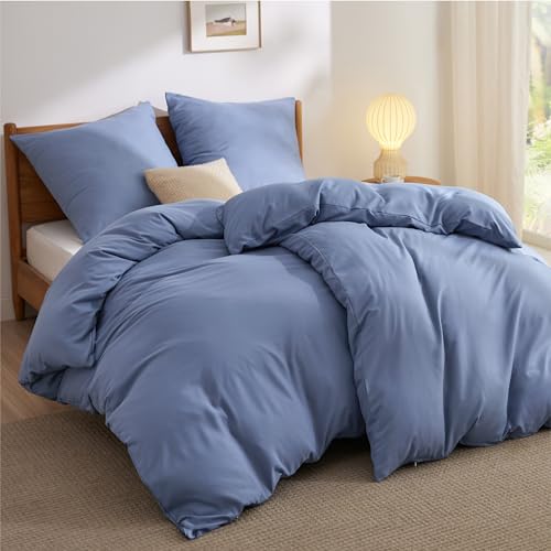 BEDSURE Bettwäsche 135x200 4teilig Mikrofaser - Schieferblau, 80x80 Kissen – Ansicht 2