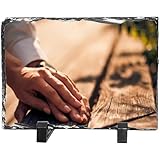 kufutee cornice portafoto in ardesia con espositore, personalizzabile, regalo commemorativo per madri, padri, zii, nonne, zia