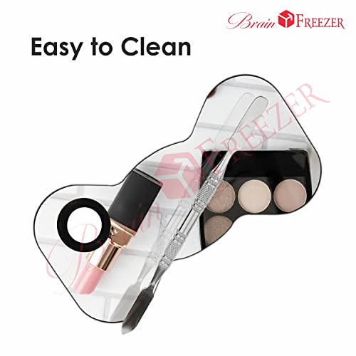 Image of Brain Freezer Shiny Makeup Palette With Stainless Steel Round Shape Spatula, 100 g (Bow Silver)