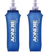 JEELAD Soft Folding Water Bottles BPA-Free Leak-Proof TPU Running Collapsible Flask for Hydration...