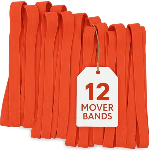 12 Pack of 42 Inch Extra Large Mover Rubber Bands- Extra Strength Moving Blanket Band or Furniture Rubberband- Mover Bands by Kitchentoolz
