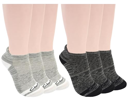 Clarks Women's Half Cushion Low Cut Tab Socks 6 Pair, Multicolor, Women's 4-10 Shoe