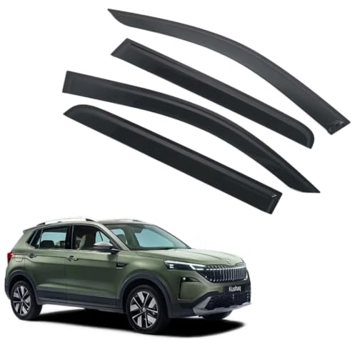 Image of Premium Non-Breakable Car Window Door Visor /Rain Guard /Wind Deflector Compatible for (KUSHAQ)