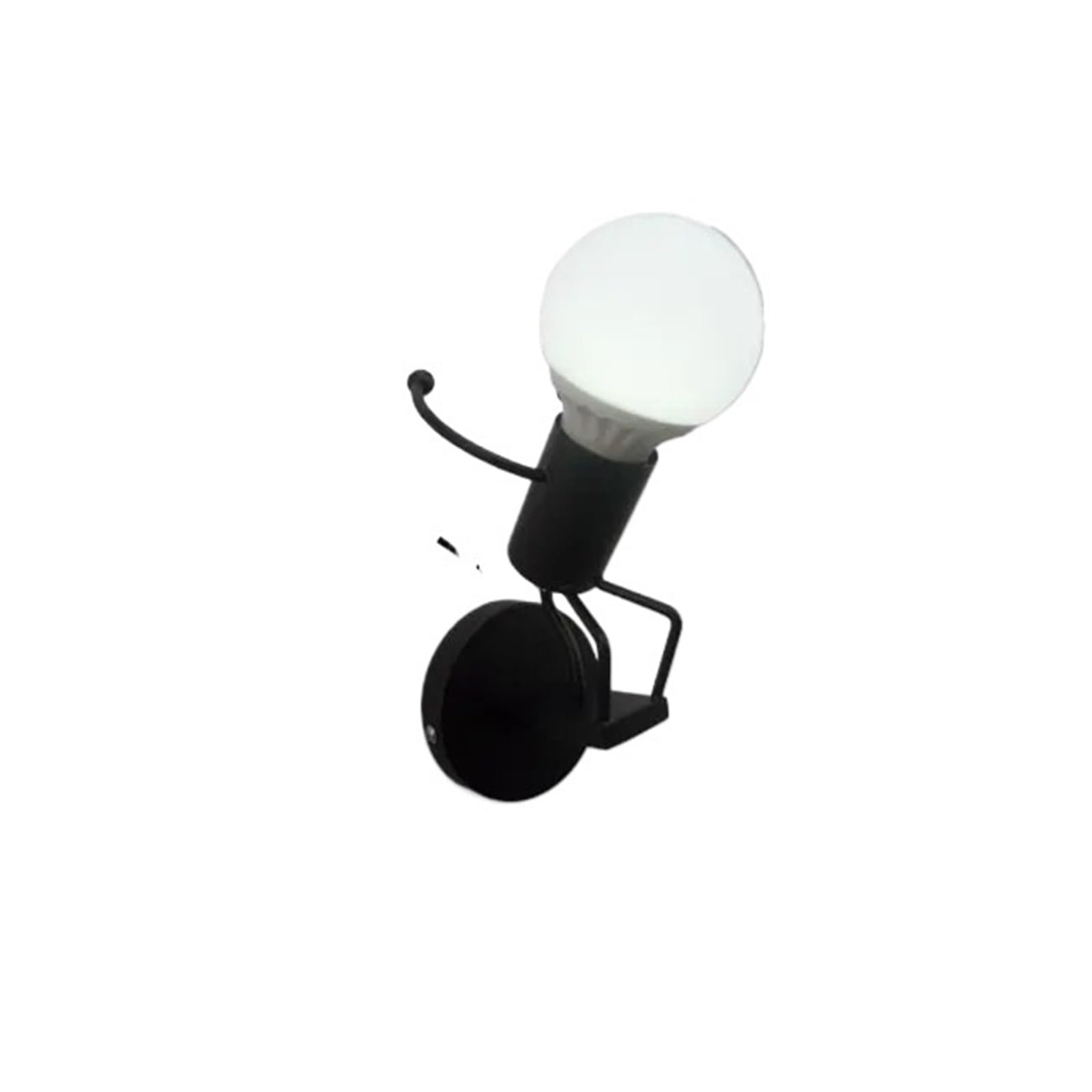 CUDTAPI Simplicity Matchstick Man Cartoon Wall Light, Children's Room Kitchen Dining Room Bed Room Foyer Study Balcony Aisle Wall Lamp(JUMP Black)