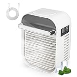 CTDMJ Portable Air Conditioner, 7 Colors Light Cooling Fan 3-in-1 Air Cooler, Evaporative Air Cooler Desk Fan 3Wind Speeds, 2 Spray Modes Mini Air Air Conditioner for Home/Office/Bedroom/Outdoors