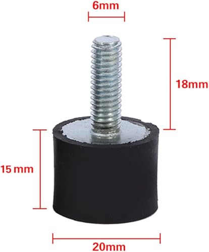 Miniatura 5 de Aislador antivibración M8 M6, soportes mecánicos de amortiguación de vibraciones, soportes de goma M6, amortiguador de choque, 4 piezas de goma de