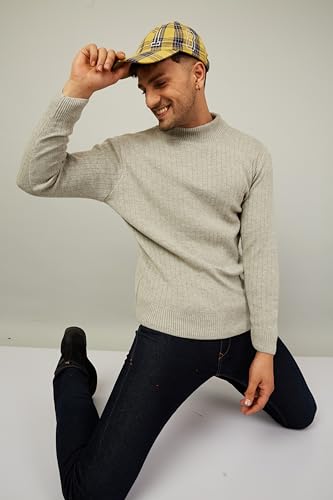 Image of Kvetoo Men High Neck Full Sleeve Winter Woolen Sweater