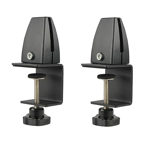 Image of Aluminum Adjustable C -Clamp Dual Direction, Support Clamp Bracket For Tabletop Clamp Bracket, Sdjdhej 2Pcs Desk Partition Clamp Support (Blac)