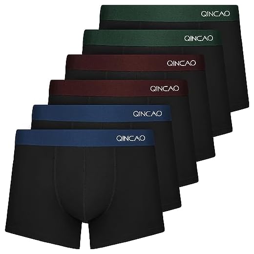 QINCAO Calzoncillos Hombre Boxer, Paquete de 6 Piezas, Calzoncillos Hombre, Boxer Algodon, Ropa Interior Cómoda para Hombres
