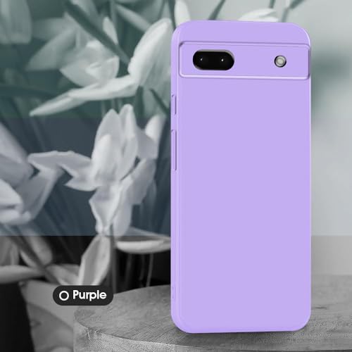 Image of amazon basics Mobile Cover for Google Pixel 7a 5G | Full Camera Protection | Premium Liquid Silicon Case | Flexible Bumper Case for Google Pixel 7a 5G (Purple)