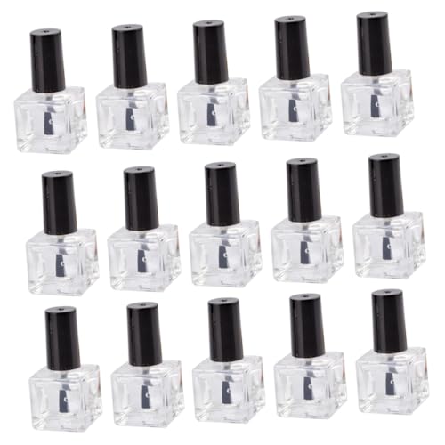 Gatuida Bouteilles De Vernis à Ongles Réutilisables 20 Pièces 8 Ml En Verre Carré Pinceau Et Bouchon Pour Usage Professionnel Manucure Et Stockage De Gel à Ongles