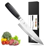 imarku Chef Knife 8-Inch Pro Japanese Kitchen Knife High-Carbon Stainless Steel Paring Knife Ergonomic Handle Rasor Sharp Single-Bevel Edge Birthday Gift for Men