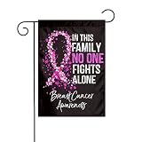Breast Cancer Awareness Pink Ribbon Flag 12 X 18 inch Double Side Faith Hope Love Garden Yard House
