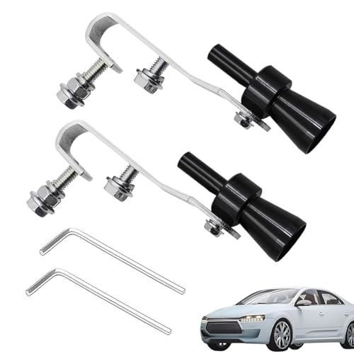 Turbo Silbato, 2 Piezas Silbato de Escape para Coche, Simulador de Sonido Turbo, Silbato de Escape Del Silenciador Del Coche, Silbato Turbo para Autos y Motos(negro)