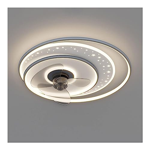 Wmmner Lámpara Colgante, Ventilador de Techo Estrellado con Luz Silenciosa Rev-Intage Lámpara de Ventilador de Techo de 2 Capas con Control Remoto 3 Velocidades Ventiladores de Techo Regulables Modern