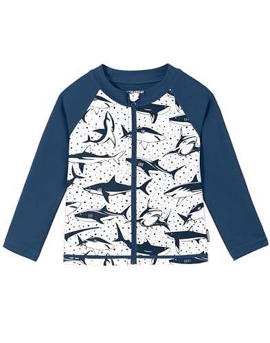 Image of Toddler Boys Swim Shirts Rash Guard Long Sleeve UPF 50+ Sun Protection