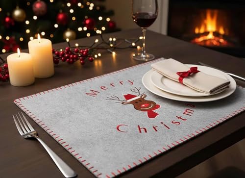 KAMACA 4er Set Tischsets Filz Rentier Platzsets Platzmatten...