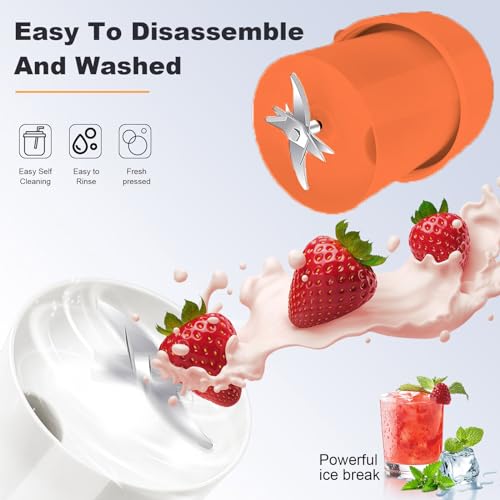 Image of Portable Blender, 10 oz Mini Personal Blender for Smoothies, Fruits, and Veggies with Rechargeable USB, Easy to Clean suitable for Traveling or Camping