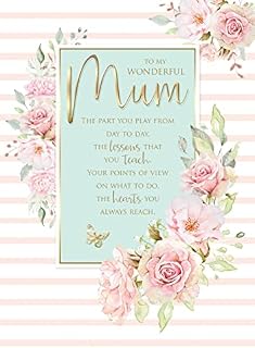 Wonderful Mum 6 Verse Booklet Insert Luxury Birthday Greeting Card