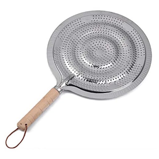 Heat Diffuser Reducer Flame Guard Simmer Plate, Ring Flame Guard with Wood Handle, Cast Iron Induction Diffuser Plate For Electric and Gas Stovetops(as shown)
