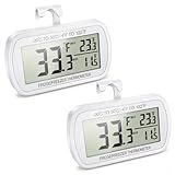 Waterproof Refrigerator Fridge Thermometer, Digital Freezer Room Thermometer, Max/Min Record Function Large LCD Screen and Magnetic Back for Kitchen, Home, Restaurants (2 Pack)