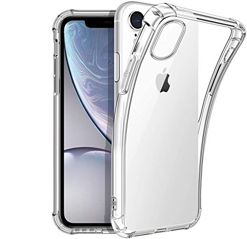 New&Teck - Carcasa para iPhone XR (6.1), transparente de silicona TPU flexible [parachoques con esquinas reforzadas], protección clara