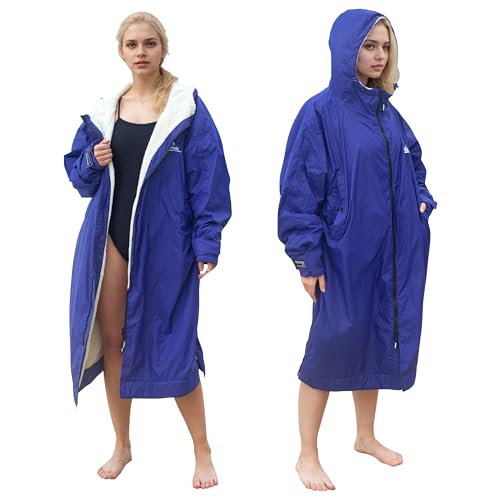 Catalonia Swim Parka for Women Men, Oversized Lightweight Surf Swim Jacket, Waterproof Warm Swim Coat, Changing Poncho Robe