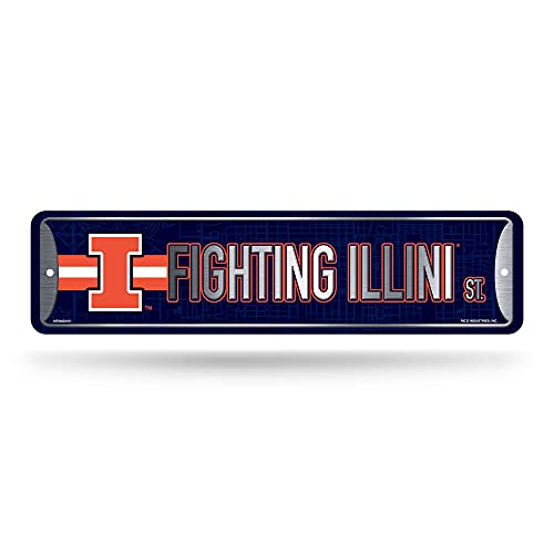 Rico Industries NCAA Illinois Fighting Illini Metal Street Sign