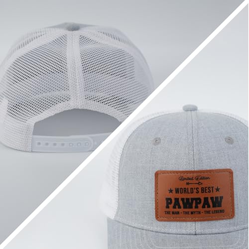 Image of Men's Hat Gifts - Men Cap Gifts for Christmas Father's Day Birthday Trucker Hat Leather Pattern Baseball Cap