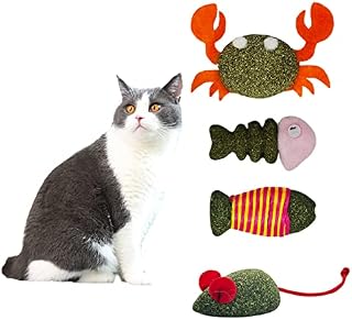 miaolemi Cat Toys for Indoor Cats,4 Pack of Catnip Treats with Strong Catnip to Clean Teeth and Increase Appetite