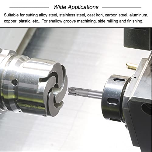 Image of uxcell Square Nose End Mill, 12mm Cutting Dia Tungsten Carbide Tip 3 Straight Flutes Milling Cutter with 12mm Straight Shank