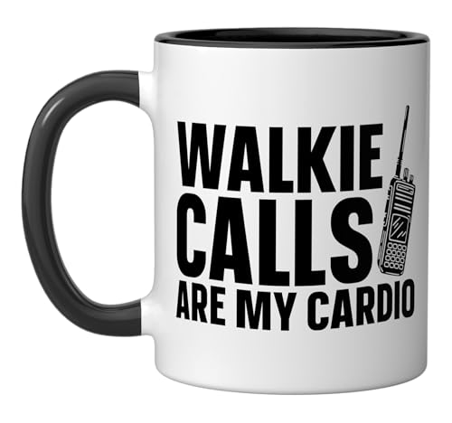 Mug cerámico Walkie Calls Are My Cardio negro/blanco miniatura 1