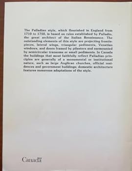 Paperback Palladian style in Canadian architecture (Studies in archaeology, architecture, and history) Book
