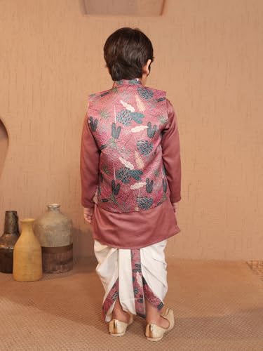 Image of AJ DEZINES Kids Ethnic Wear Kurta Waistcoat and Dhoti Pant for Boys