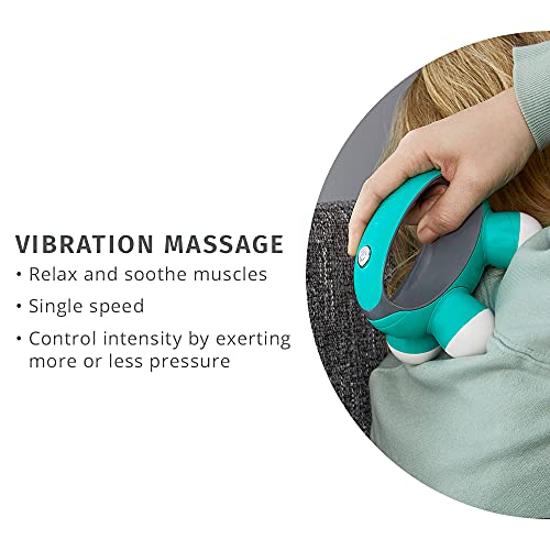 image for HoMedics, Quatro Mini Hand-Held Massager with Hand Grip, Battery Opera