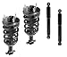 DTA 70001 Full Set 2 Front Complete Struts with Springs and Mounts + 2 Rear Shocks 4-pc Set Excludes Models With Electronic Suspension Fits 2007-2013 Avalanche Yukon 2007-2012 Surburban Tahoe