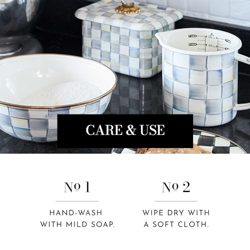 MACKENZIE-CHILDS-Sterling-Check-Enamel-Everyday-Bowl-Large-Serving-Bowl-for-Cereal-Soup-Fruit-or-Salad