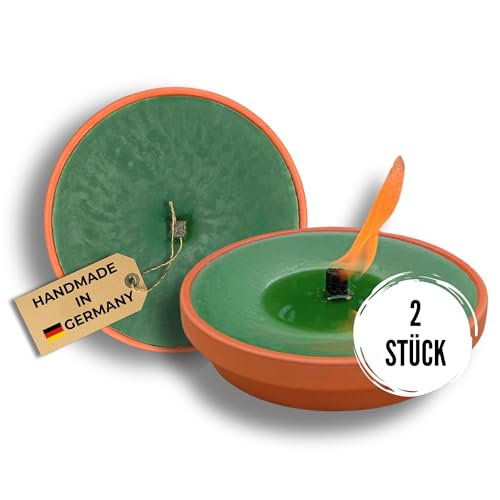 Lavalis 2x handbefüllte Flammschale aus recyceltem Wachs in...