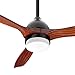 Ventilatori da soffitto Obabala con luci, 3 grandi lame in legno massello di noce, senza rumore, con telecomando per interni, soggiorno, camera da letto, casa (nero opaco)