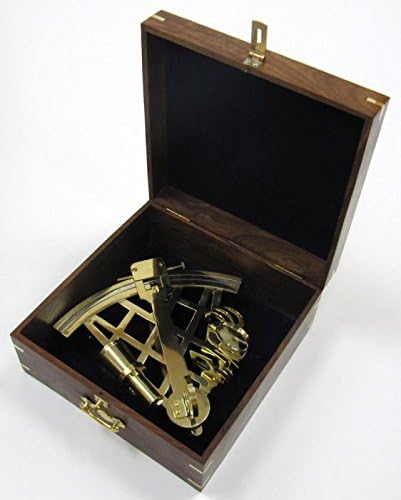 Solid Brass Sextant with Wooden Case
