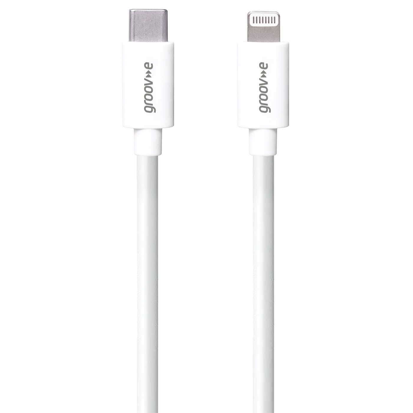 groov e MFI Lightning to USB-C Charging & Data Cable 2M - 2.4A Fast Charge, for Lightning Devices with USB-C Chargers - White