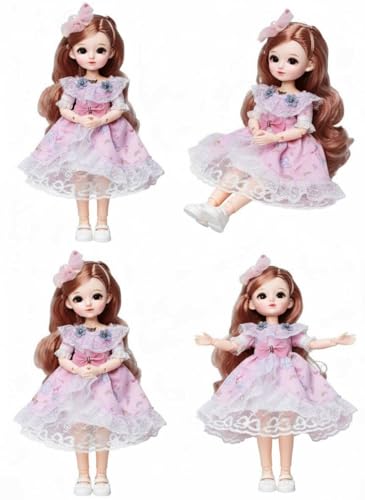 Image of 12 Inch Princess Fashion Doll Toy for Girls Beautiful Big Eye Doll with Long Hair, Random Dress, Moveable Hands & Legs, Pretend Play Toy, Birthday Gift for Kids, Collectible Doll