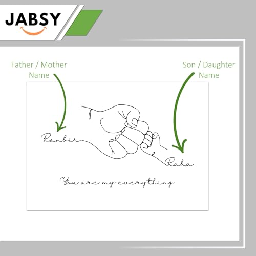 Image of JABSY Personalised Couple Framed Print for Living Room Bedroom Office Gift for Engagement Wedding Birthday Anniversary Love Speical Gift (fist-bump)