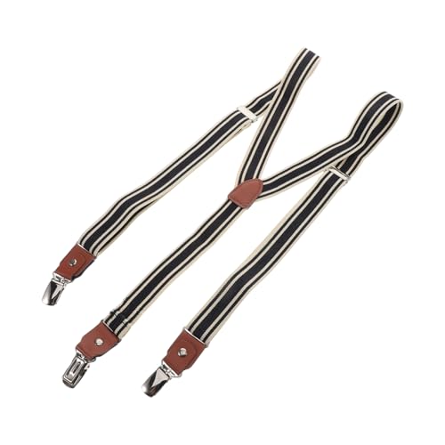 TOVINANNA Adjustable Elastic Back Men's Suspender Heavy Duty Pant Strap for Jeans Men's Clip Suspender for Senior